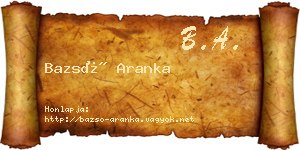 Bazsó Aranka névjegykártya